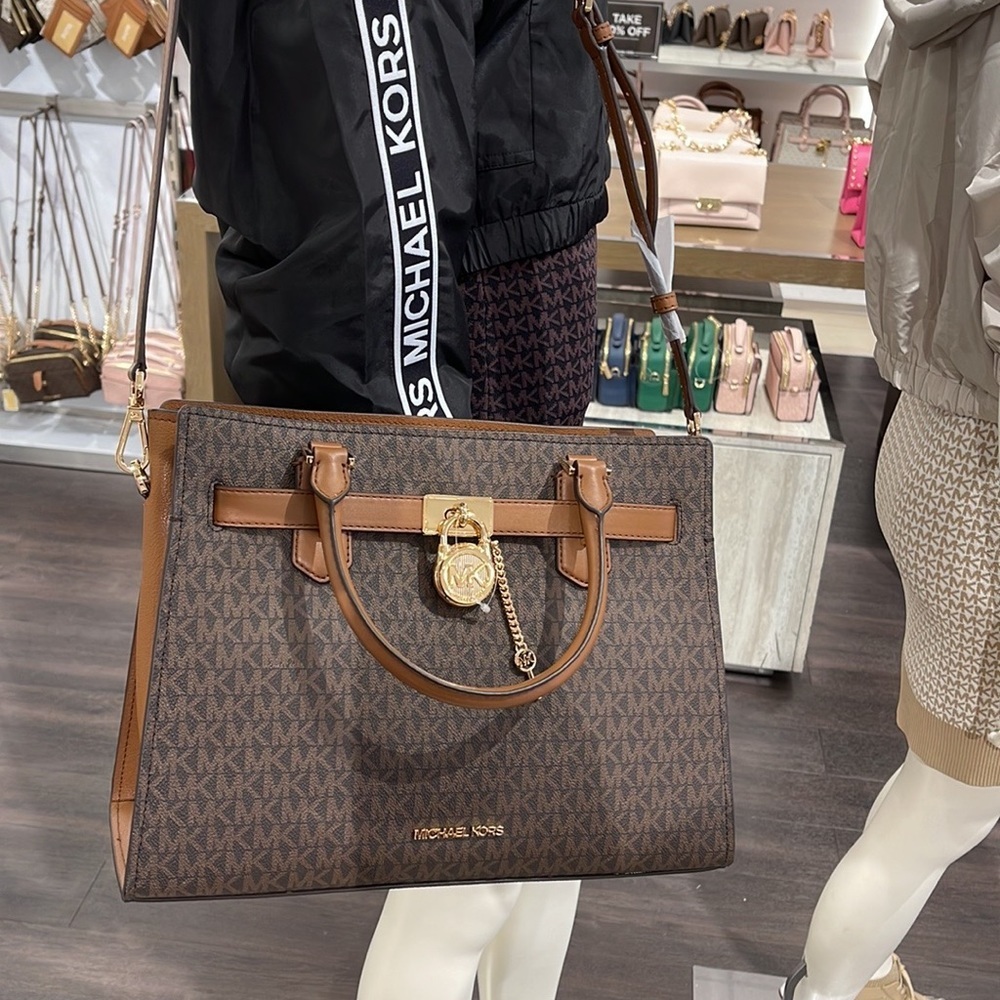 Michael Kors Hamilton Meidum Satchel Shoulder Crossbody 
Brown - Picture 5 of 16